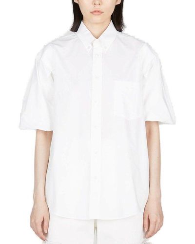 MM6 by Maison Martin Margiela Collared Button-up Shirt - White