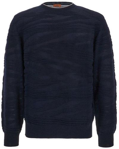 Missoni Crewneck Knit Sweater - Blue