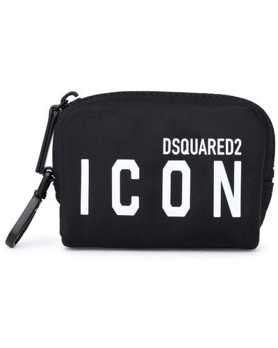 DSquared² Logo-printed Zipped Make-up Bag - Black