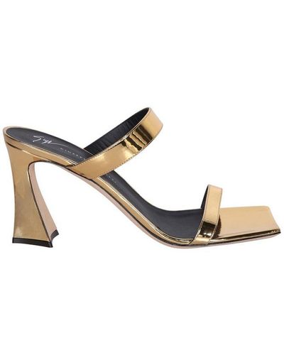 Giuseppe Zanotti Flaminia plexi 85mm mules - Gold