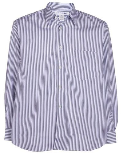 Comme des Garçons Striped Classic Collar Shirt - Purple
