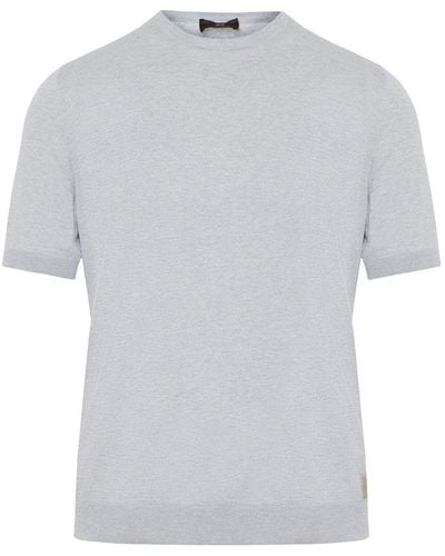 Enrico Mandelli Logo Plaque Crewneck Knitted T-shirt - White