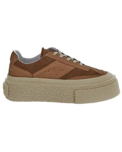 MM6 by Maison Martin Margiela Paneled Lace-up Sneakers - Brown