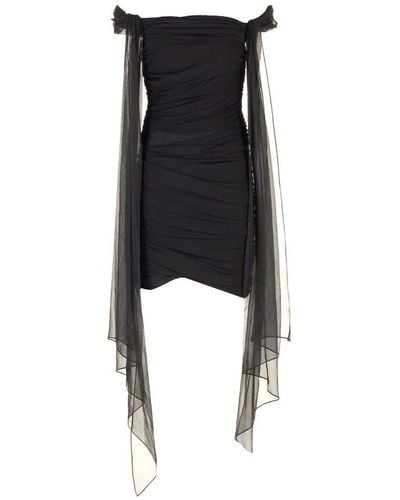 Givenchy Off-shoulder Draped Mini Dress - Black