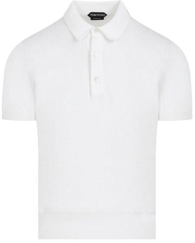 Tom Ford Short-sleeved Straight-hem Polo Shirt - White