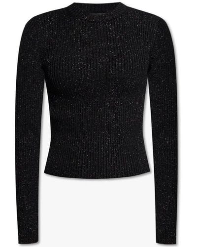 Balenciaga Sweater With Metallic Thread - Black