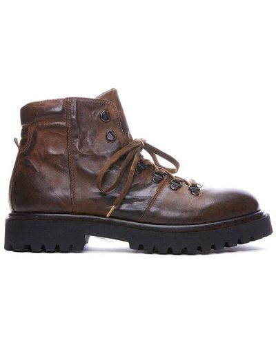 Pawelk's Chunky-sole Lace-up Ankle Boots - Brown