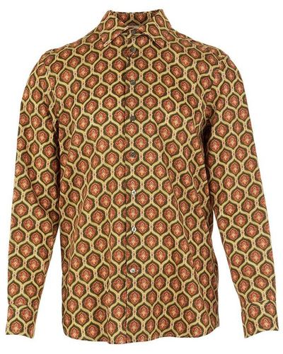 Etro Graphic-printed Buttoned Shirt - Brown
