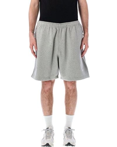 Nike Solo Swoosh Embroidered Fleece Shorts - Grey