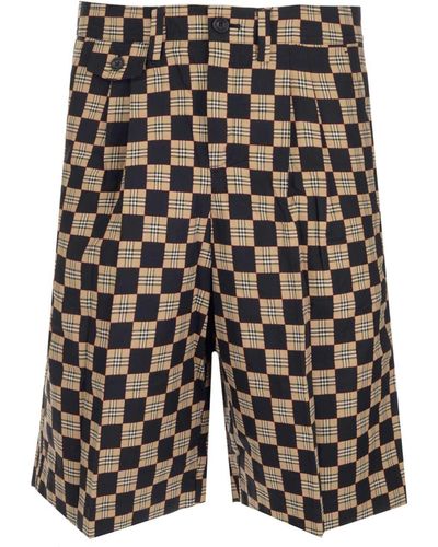 Burberry Chequer Jacquard Tailored Shorts - Brown