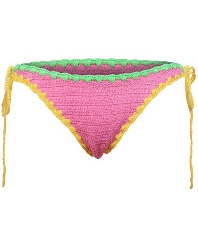 Mc2 Saint Barth Crochet Bikini Bottom By - Pink