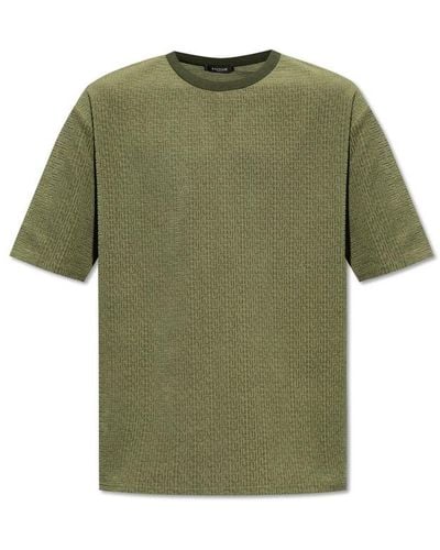 Balmain T-shirt With Monogram, - Green