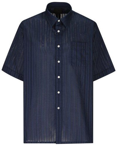Givenchy Striped Short-sleeved Shirt - Blue