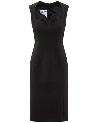 Moschino Cut-out Detailed Knee-length Dress - Black