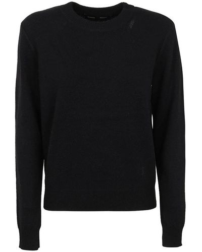 Proenza Schouler Crewneck Ribbed-knit Sweater - Black