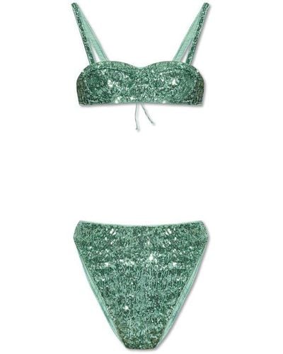 Oséree Sequin Embellished Bikini Set - Green