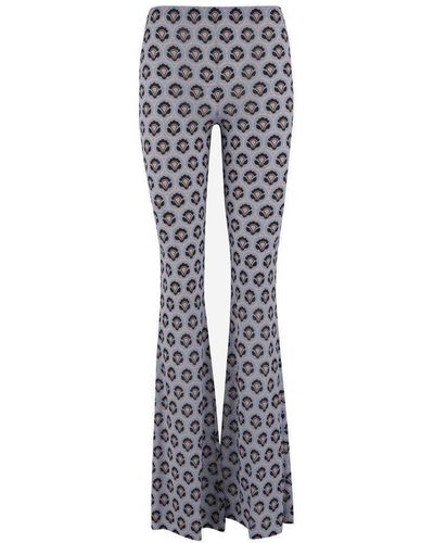 Etro Printed Jersey Trousers - Blue