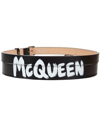 Alexander McQueen Logo Graffiti Belt - Black