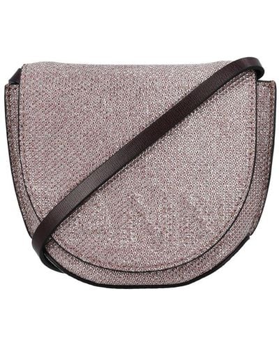 Ganni Banner Nano Saddle Bag - Grey