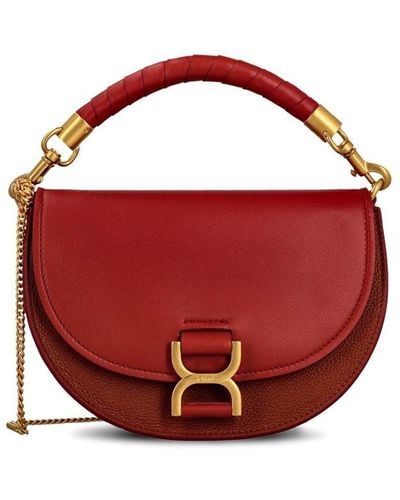 Chloé Marcie Chain Flap Hobo Bag - Red