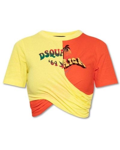 DSquared² Top With Logo - Yellow