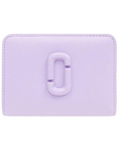 Marc Jacobs Leather Wallet With Logo, - Purple