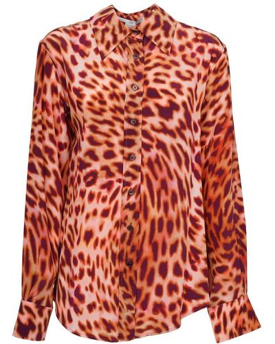 Stella McCartney Leopard-print Silk Shirt - Red