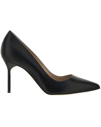 Manolo Blahnik Bb Pointed-toe Slip-on Court Shoes - Black