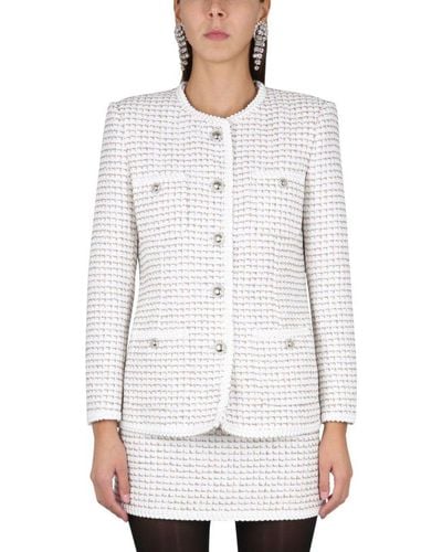 Alessandra Rich Tweed Jacket - White