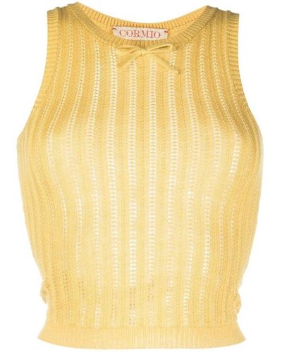 Cormio Rossana Rib-knit Vest - Yellow