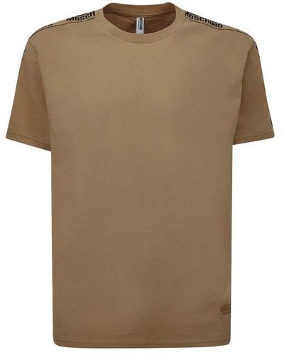 Moschino Logo Detailed Crewneck T-shirt - Brown