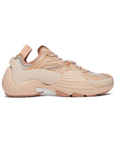 Lanvin Mesh Flash-x Lace-up Sneakers - Natural