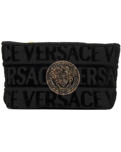 Versace Barocco Terry Large Trousse - Black