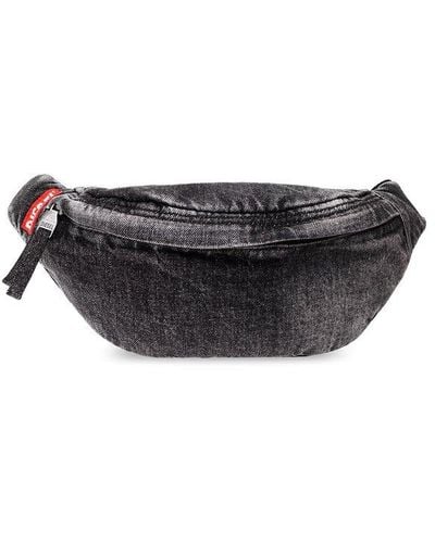 DIESEL Rave X Zipped Denim Belt Bag - Gray