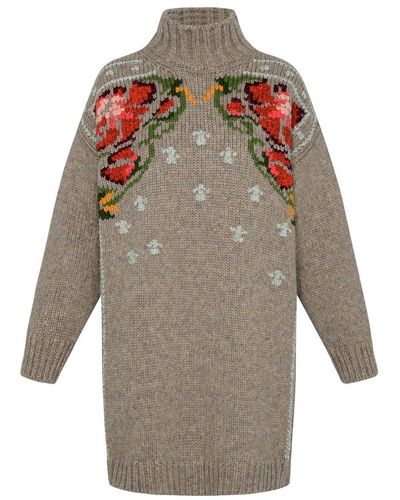 Golden Goose Jacquard Detail Knit Sweater - Gray