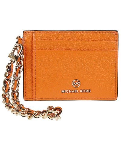 MICHAEL Michael Kors Logo Plaque Chained Small Cardholder - Orange