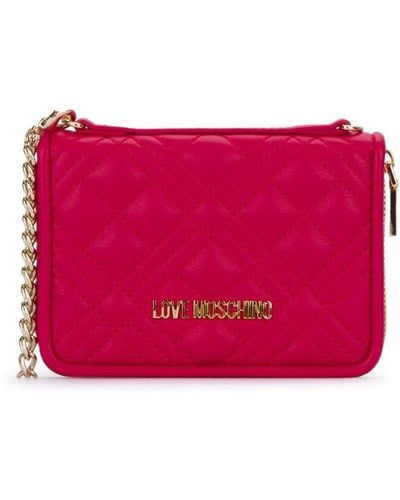 Love Moschino Quilted Chain-detail Wallet - Red