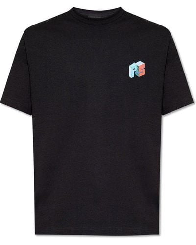 PS by Paul Smith Logo Printed Crewneck T-shirt - Black