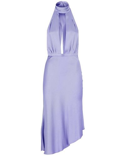 Elisabetta Franchi Satin Midi Dress - Purple