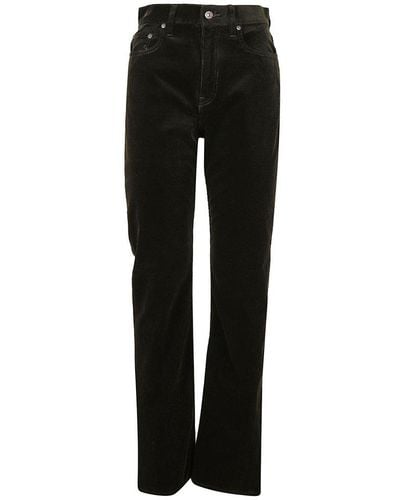 Ralph Lauren Button Detailed Straight Leg Trousers - Black
