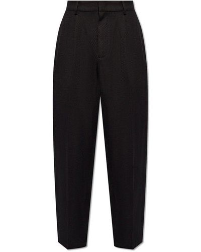 Emporio Armani Trousers With Tapered Legs - Black