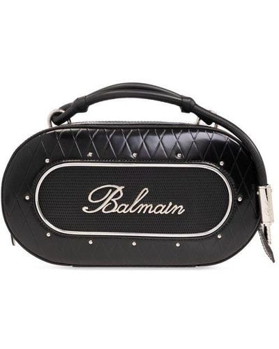 Balmain Logo Lettering Tote Bag - Black