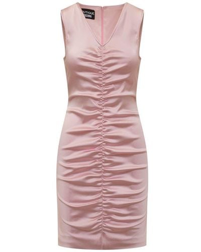 Boutique Moschino Ruched Detailed Sleeveless Dress - Pink