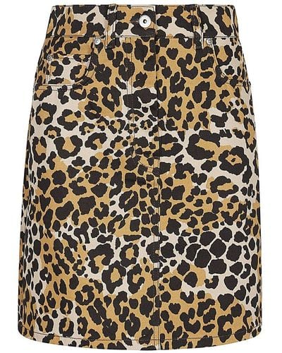 Weekend by Maxmara Leopard Printed Mini Skirt - Black