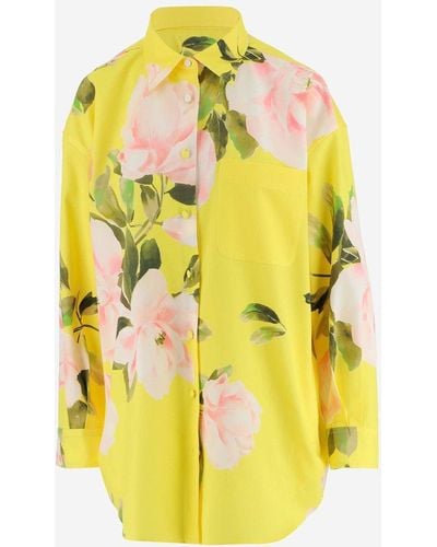 Valentino Floral Print Shirt - Yellow