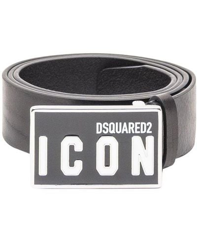 DSquared² Icon Plaque Belt - Grey