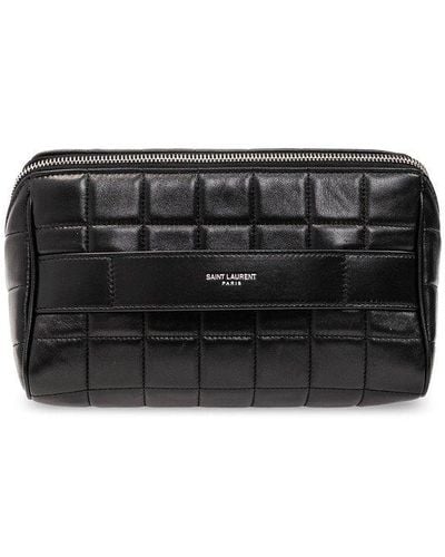 YSL BLACK TOILETRY SHAVE WASH BAG MENS TOILETRY TRAVEL POUCH FOR HIM
