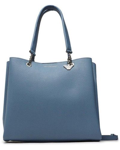 Emporio Armani Logo Shopping Bag - Blue