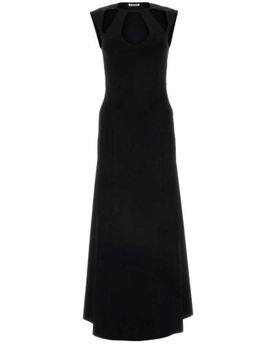 Jil Sander Cut Out Detailed Sleeveless Dress - Black