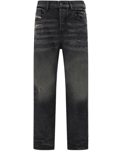 DIESEL 2020 D-viker Straight-leg Distresssed Jeans - Black